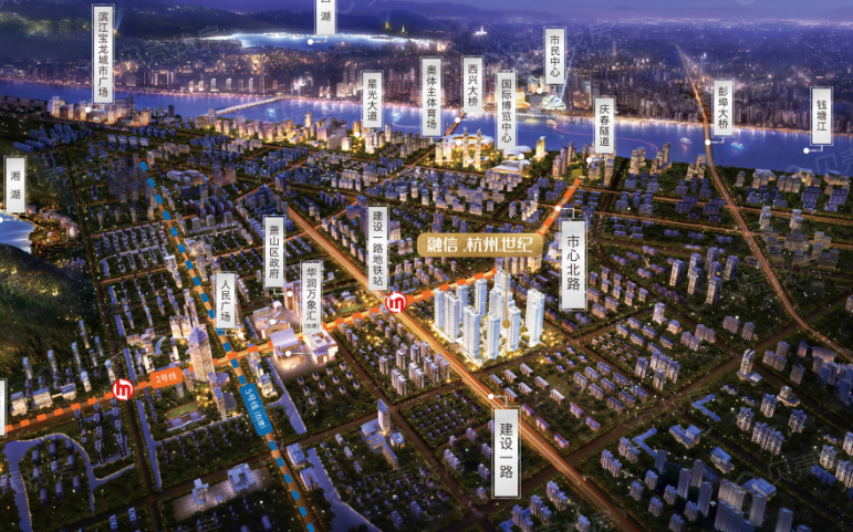 建设一路地铁口 杭州世纪164方开发商精装修